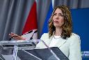 Premier of Alberta Danielle Smith speaks to reporters on the sidelines of the annual Canada Strong and Free Network in Ottawa, on Friday, May 8, 2026. THE CANADIAN PRESS/Spencer Colby