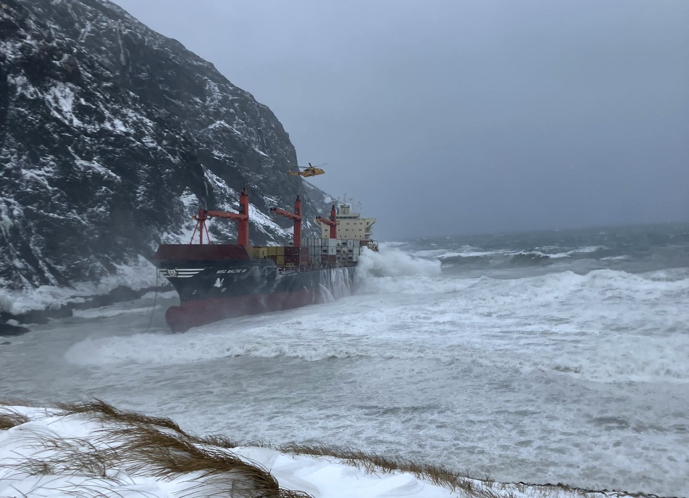The cargo ship MSC Baltic III is shown grounded in this undated handout photo. THE CANADIAN PRESS/Handout — Fisheries and Oceans Canada (Mandatory credit)