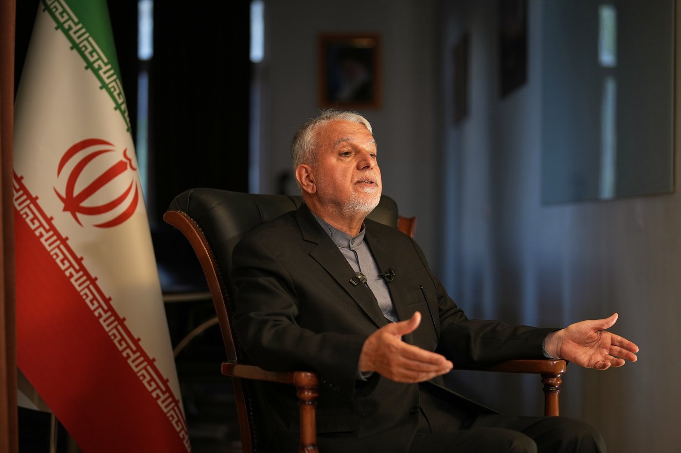Iran's Minister of Cultural Heritage, Tourism and Handicrafts, Seyed Reza Salehi Amiri, talks during an interview with the Associated Press in Tehran, Iran, Sunday, April 5, 2026. (AP Photo/Francisco Seco)