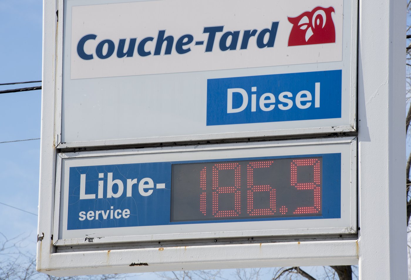 Gasoline prices are shown in Montreal, Friday, March 4, 2022. THE CANADIAN PRESS/Graham Hughes