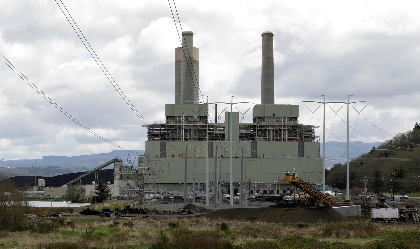 FILE - The coal-burning TransAlta power plant is shown near Centralia, Wash., April 29, 2011. (AP Photo/Ted S. Warren, File)