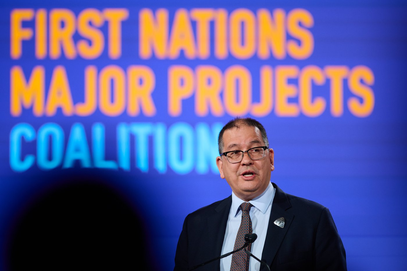 FNMPC CEO Mark Podlasly speaks at the annual First Nations Major Projects Coalition conference in Toronto, on Thursday, April 30, 2026. THE CANADIAN PRESS/Sammy Kogan