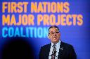 FNMPC CEO Mark Podlasly speaks at the annual First Nations Major Projects Coalition conference in Toronto, on Thursday, April 30, 2026. THE CANADIAN PRESS/Sammy Kogan