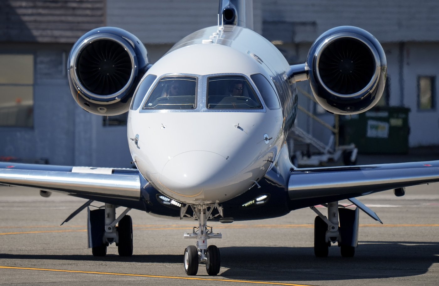 A private jet taxis after landing at Vancouver International Airport, in Richmond, B.C., on Thursday, May 7, 2026. THE CANADIAN PRESS/Darryl Dyck