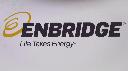 The Enbridge logo is shown at the company's annual meeting in Calgary on May 9, 2018. THE CANADIAN PRESS/Jeff McIntosh