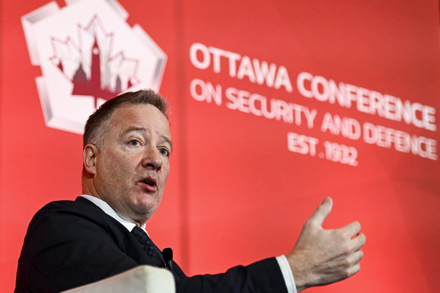 Stephen Fuhr, secretary of state for defence procurement, speaks at the Ottawa Conference on Security and Defence in Ottawa, on Thursday, March 5, 2026. THE CANADIAN PRESS/Spencer Colby