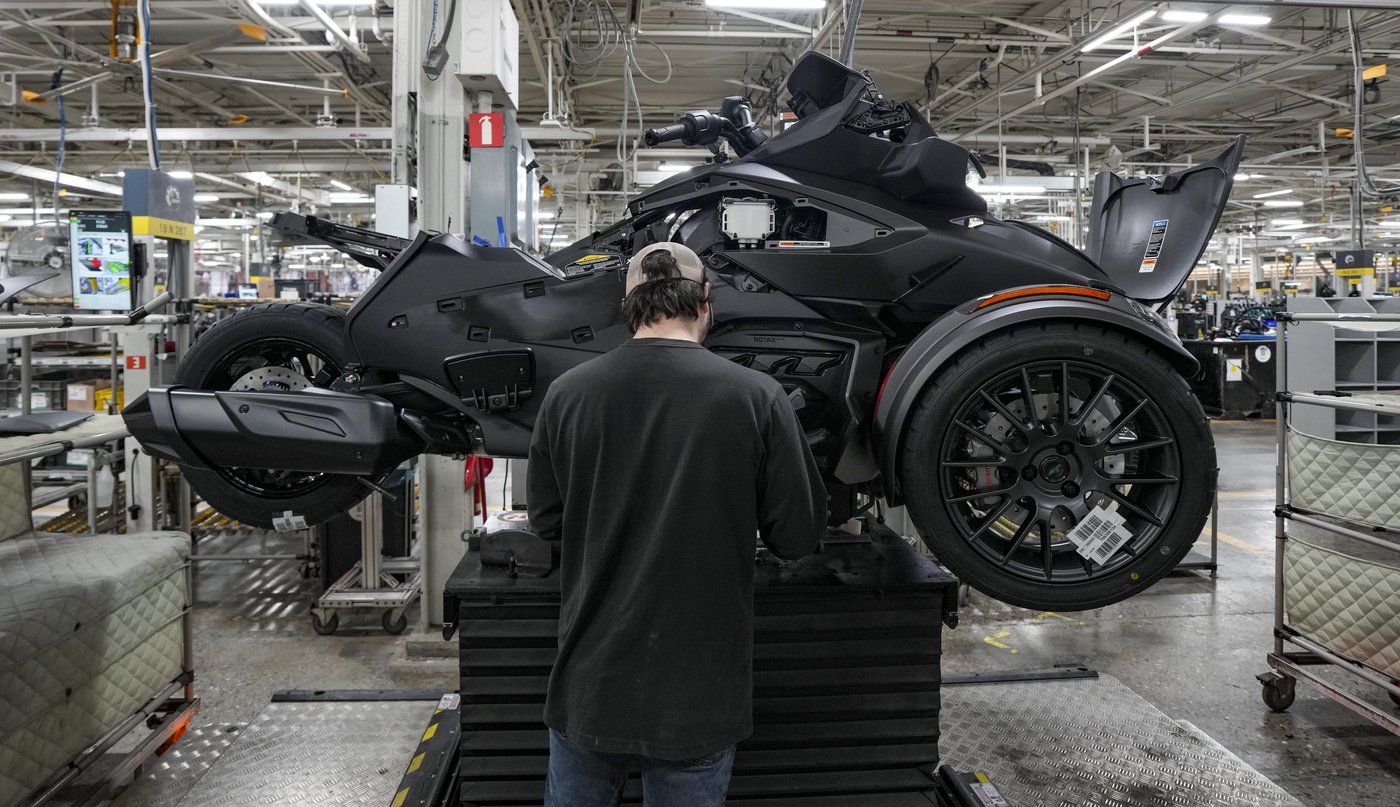 The Can-Am Spyder is assembled at BRP Inc. manufacturing facilities in Valcourt, Que., on Monday, Jan. 26, 2026. THE CANADIAN PRESS/Christinne Muschi