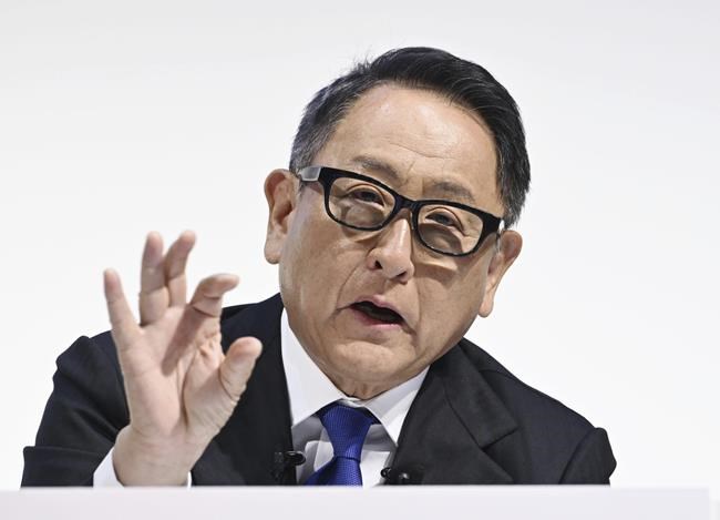 Toyota Chairman Akio Toyoda speaks during a news conference in Tokyo, Monday, June 3, 2024. Toyoda apologized Monday for massive cheating on certification tests for seven models as the automaker suspended production of three of them. (Kazushi Kurihara/Kyodo News via AP)