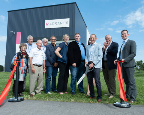 Adranos leadership joined by Purdue University President Mitch Daniels, Indiana State Representative Sheila Klinker, West Lafayette Mayor John Dennis, and Purdue Research Foundation President Brian Edelman in West Lafayette, Ind., on 7 September. (Photo: Business Wire)