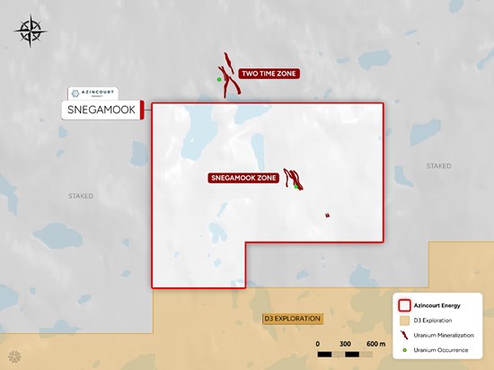 244991 ebaabc279448faea 003 Azincourt Energy Completes Data Acquisition and Compilation at the Prospective Snegamook Uranium Project