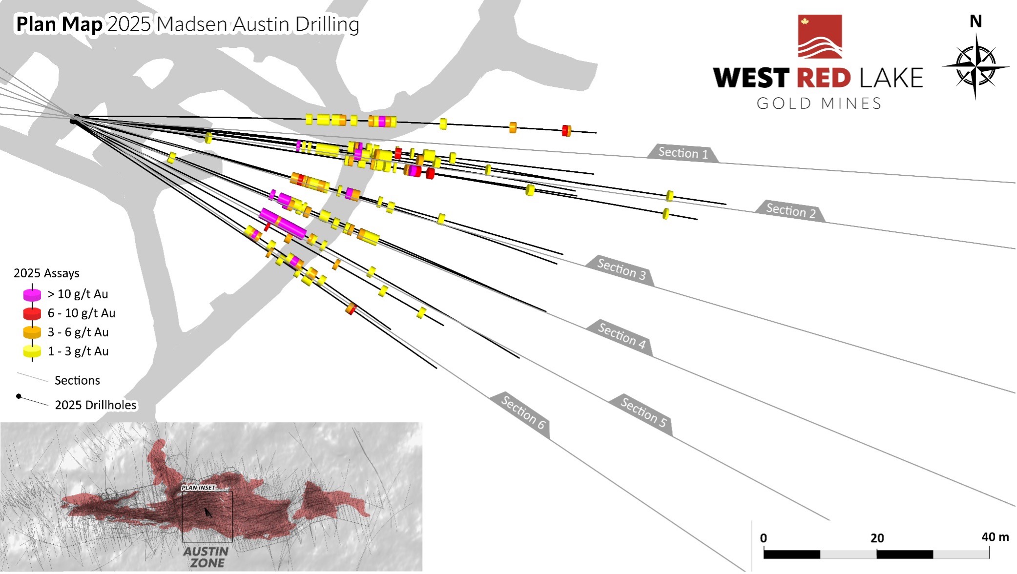 figure 3 2 West Red Lake Gold Hits New High-Grade Gold Lens in Lower Main Austin with 139.45 g/t Au over 7.8m, 74.70 g/t Au over 8.7m and 18.31 g/t Au over 7.5m