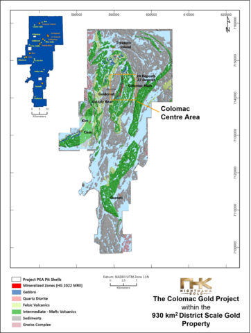 Figure 1 – The Colomac Gold Project within the District Scale Property - Map (Graphic: Business Wire)
