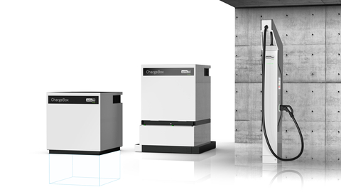 Two new installation options for the ultra-fast, battery-buffered ADS-TEC Energy ChargeBox system increase its flexibility for EV charge-point operators. The ChargeBox Dispenser can now be installed indoors. In addition, the ChargeBox Booster outdoor battery—which was previously installed partly underground—can now be completely installed at ground level, minimizing the installation effort, saving time and reducing costs. (Graphic: Business Wire)