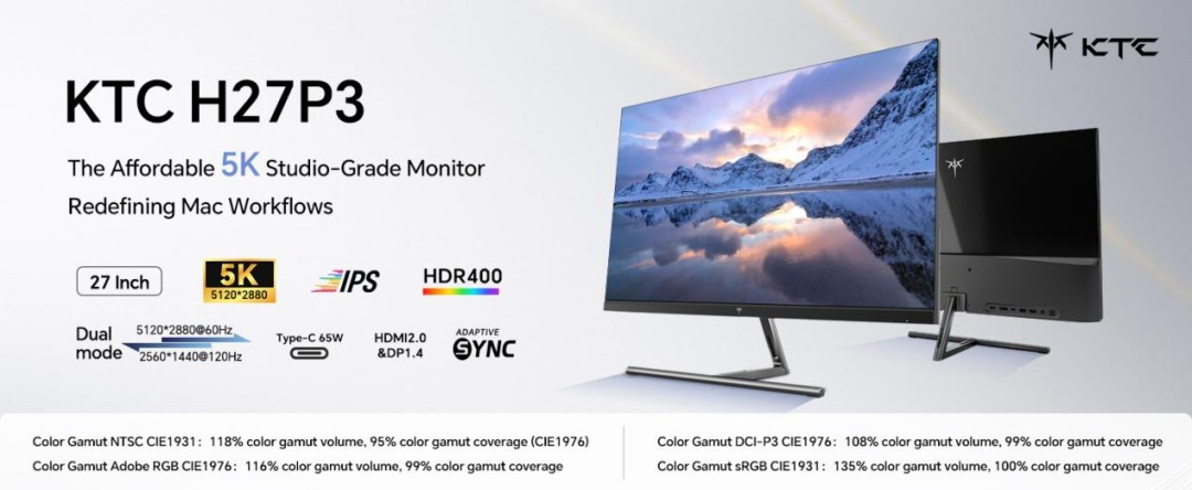 KTC Launches H27P3, The Best Budget 5K Studio-Grade Monitor