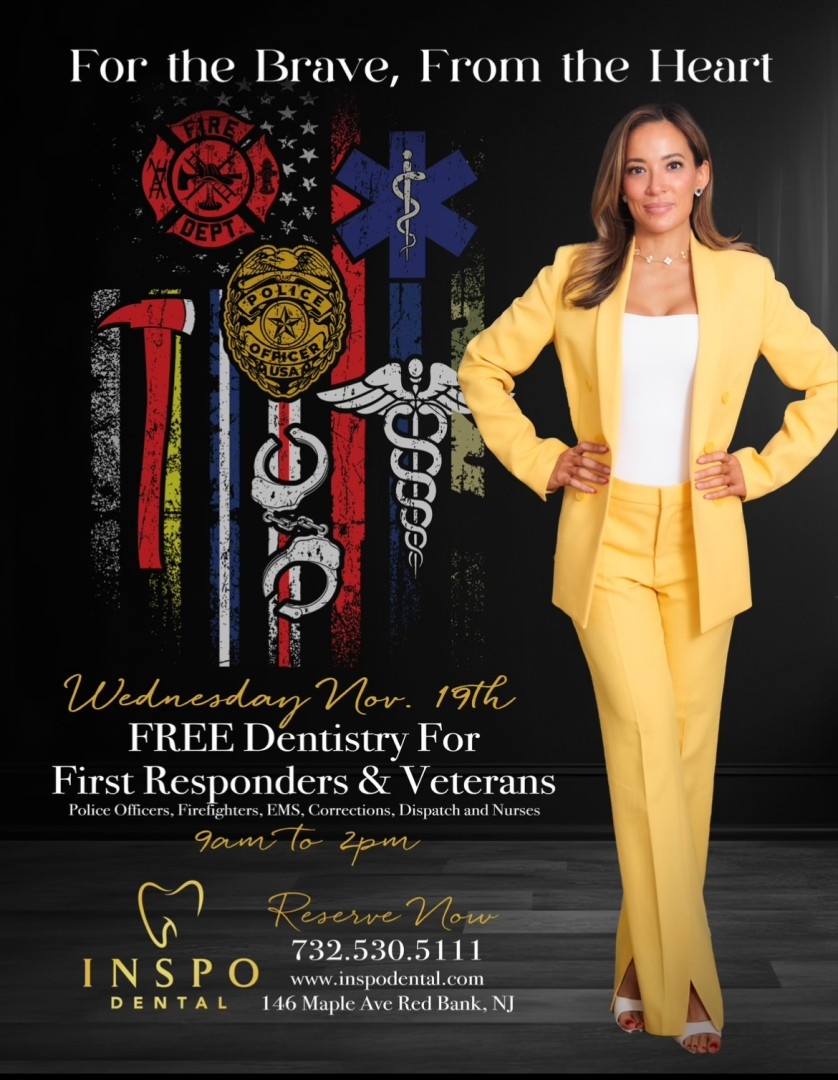 New Jersey Dentist Dr. Lee of Inspo Dental in Red Bank Offers Free Dental Care for First Responders and Veterans on November 19th, 2025 New Jersey Dentist Dr. Lee of Inspo Dental in Red Bank Offers Free Dental Care for First Responders and Veterans on November 19th, 2025