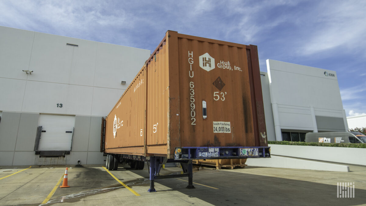 Hub Group container at a Prologis facility