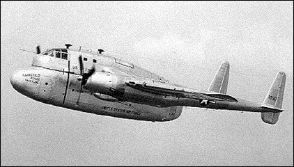 The XC-120 in flight with a pod attached beneath the fuselage. (Photo: aviastar.org)