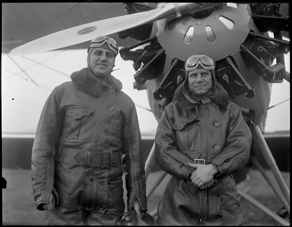 Harry F. Guggenheim (left) and&nbsp;Jimmy Doolittle circa 1928-1930. (Photo: Leslie Jones/Public Domain)