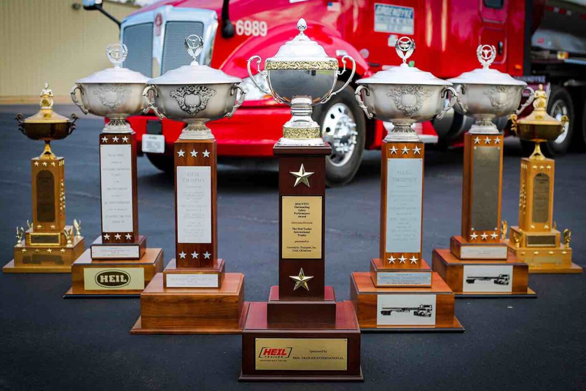 Some of the many awards won by Groendyke Transport during its tenure. (Photo: groendyke.com)