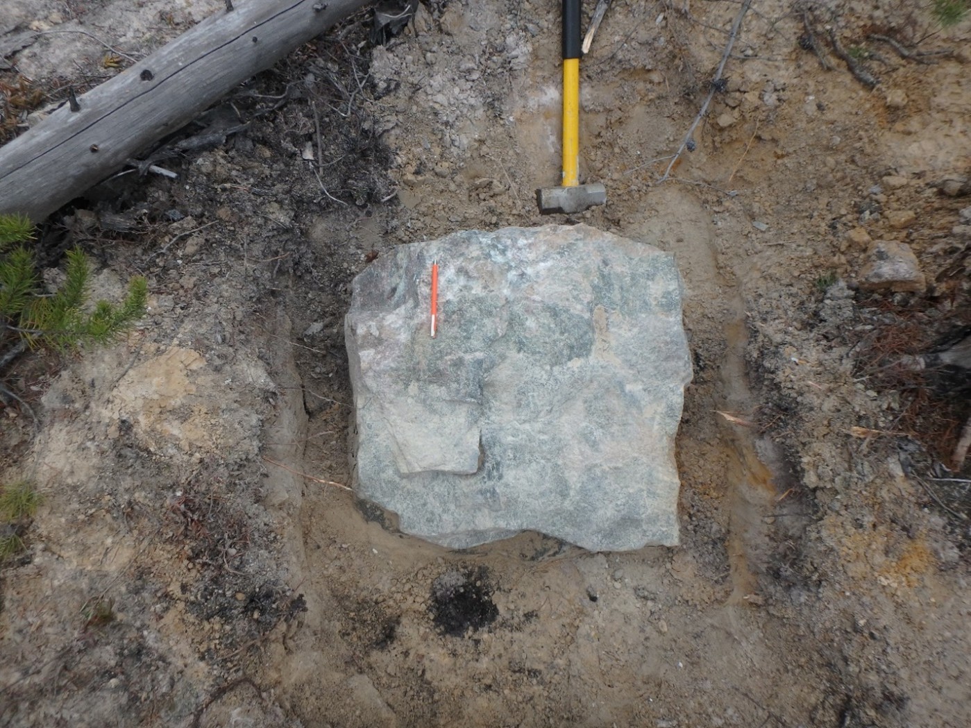 Boulder #1, fully-excavated in October 2023 - assayed 0.101% U3O8