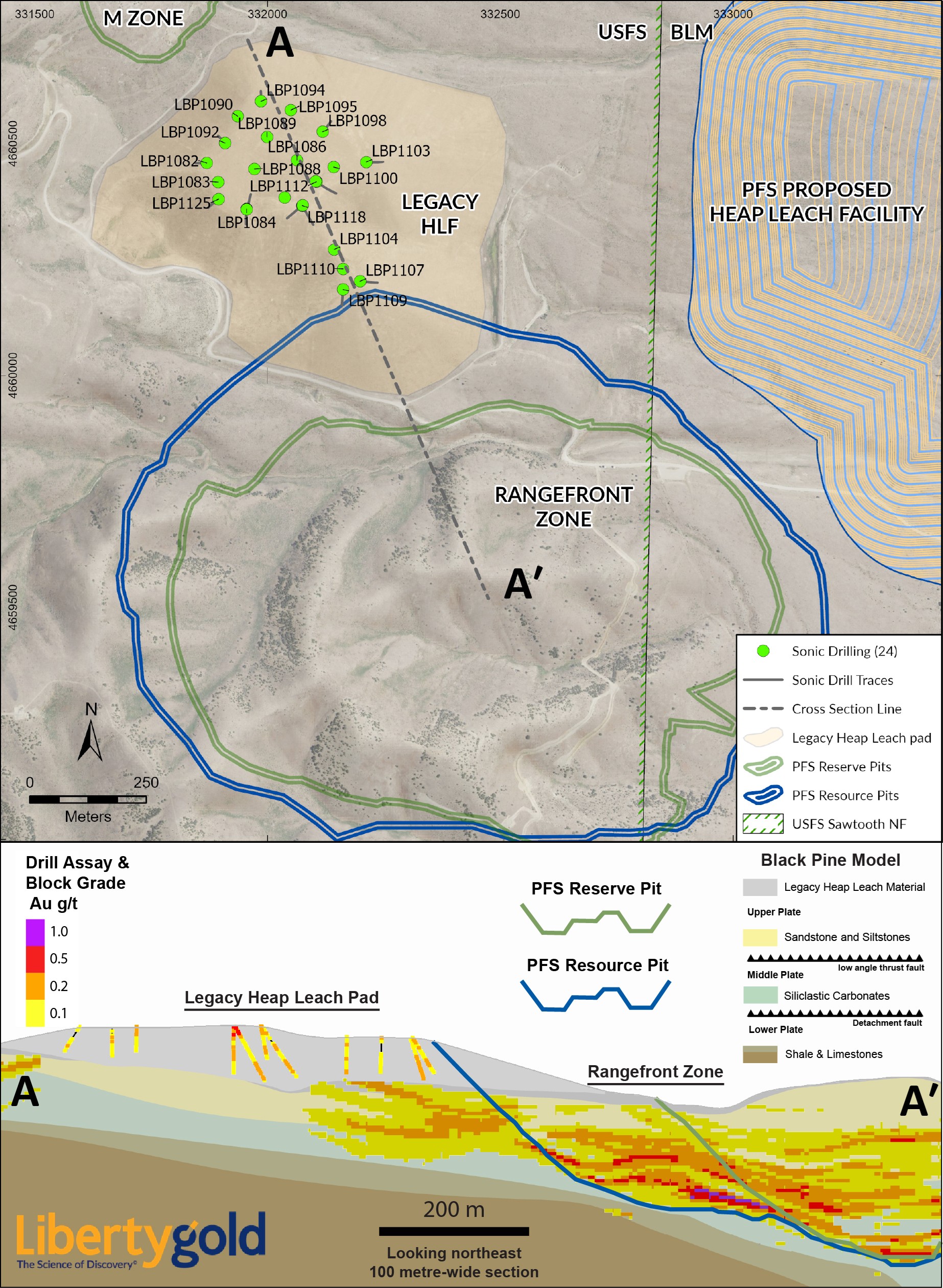Sonic Drilling on the Legacy Heap Leach Pad at Black Pine