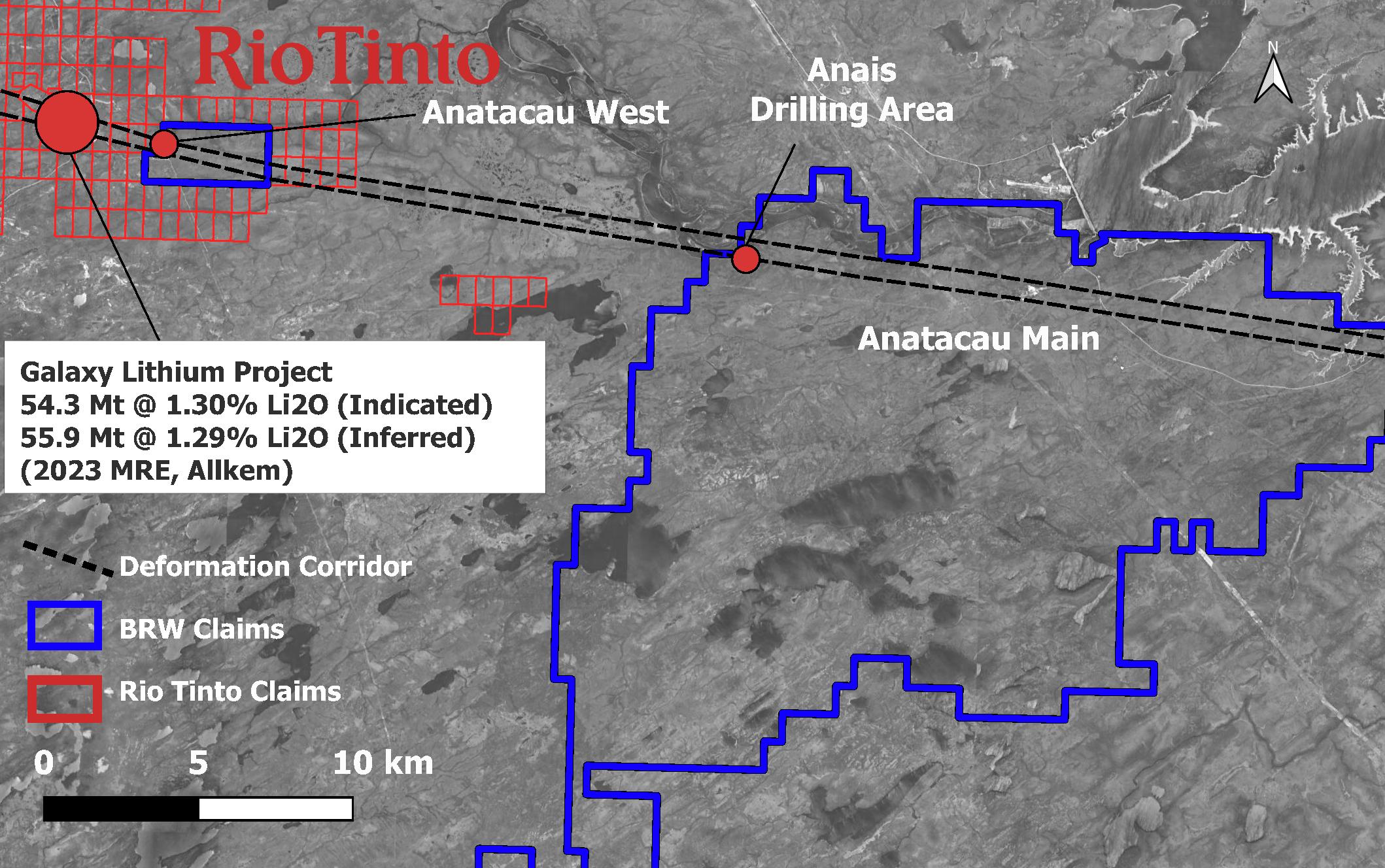 Regional Map of the Anatacau Main and Anatacau West Projects