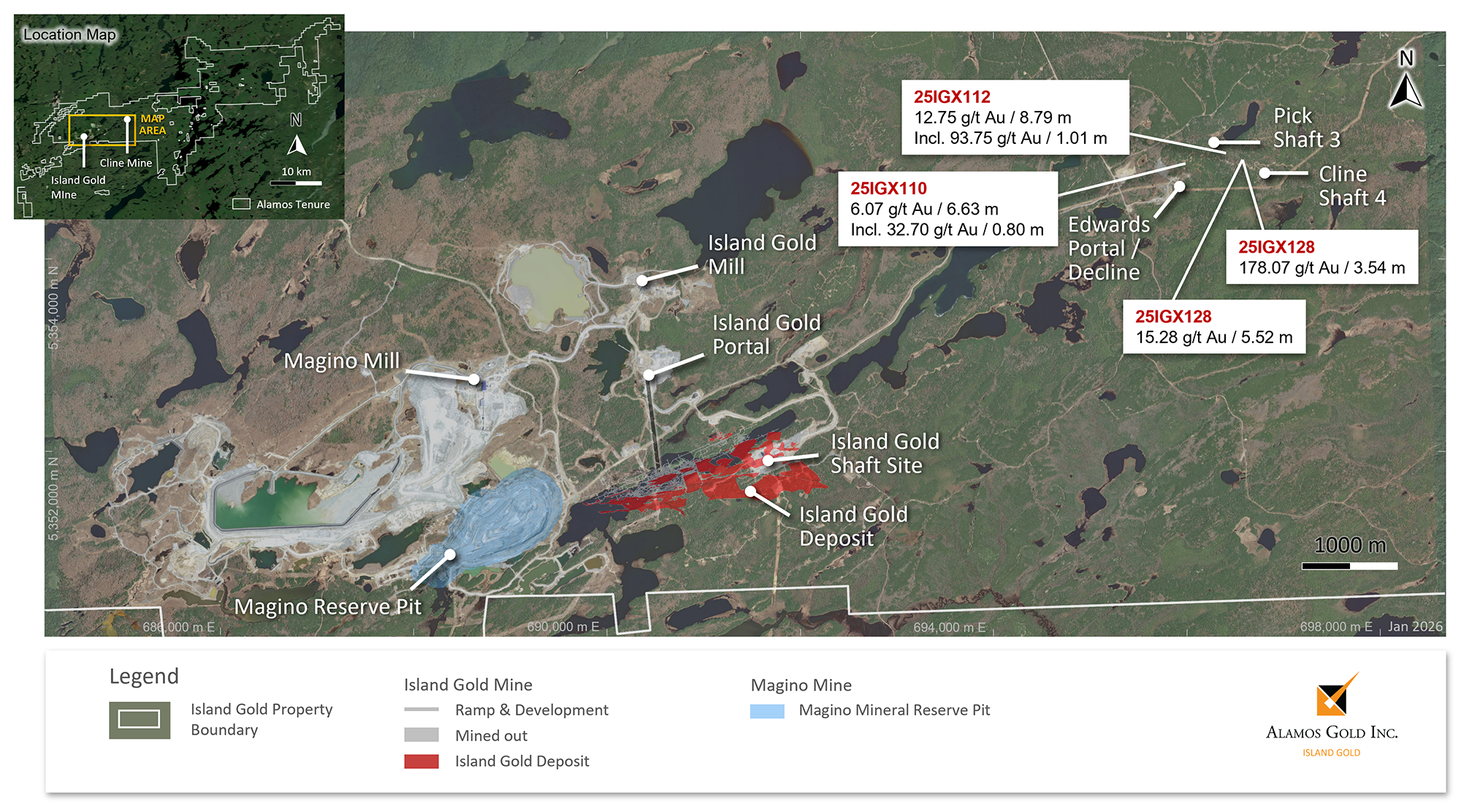Figure 4 Location Map – Island Gold District Regional Exploration – Cline-Pick & Edwards Mines
