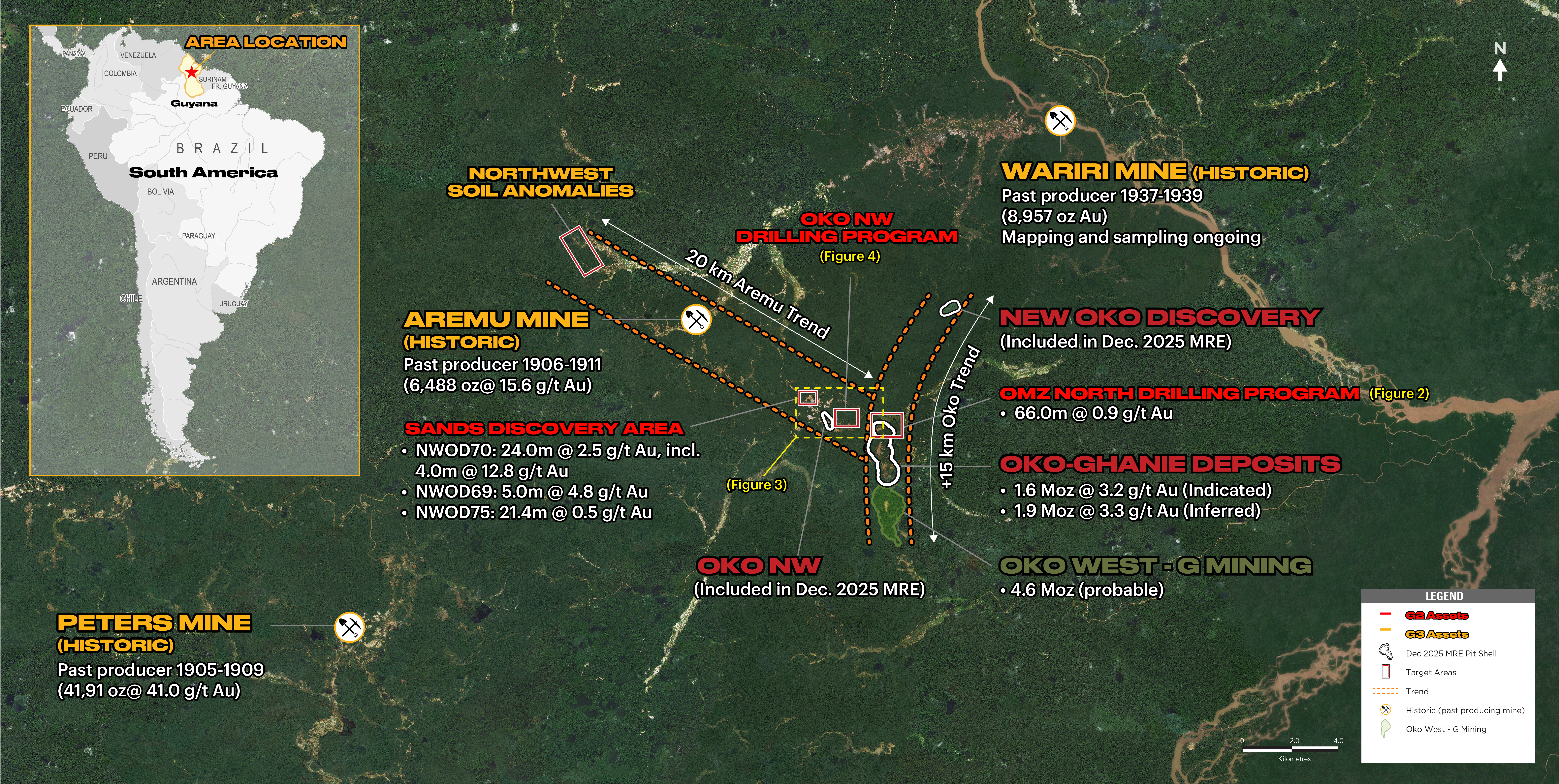 Figure 1 – Oko-Aremu Gold Trend District Map