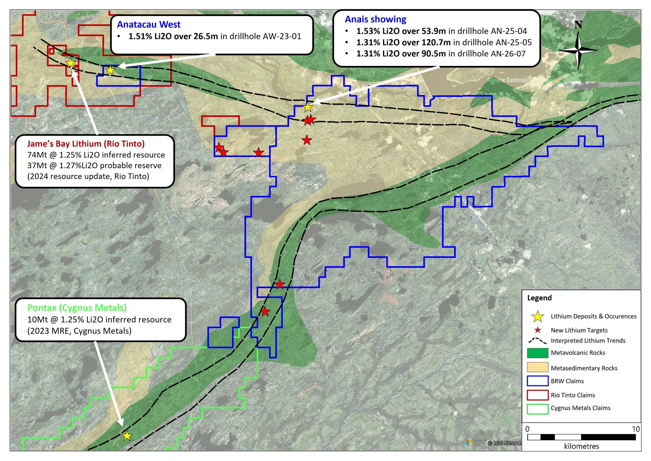 Figure 4: Regional Map of the Anatacau Main and Anatacau West Projects