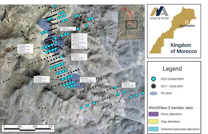 Figure 4 – Surface Plan of Boumadine South Zone with New DDH Results