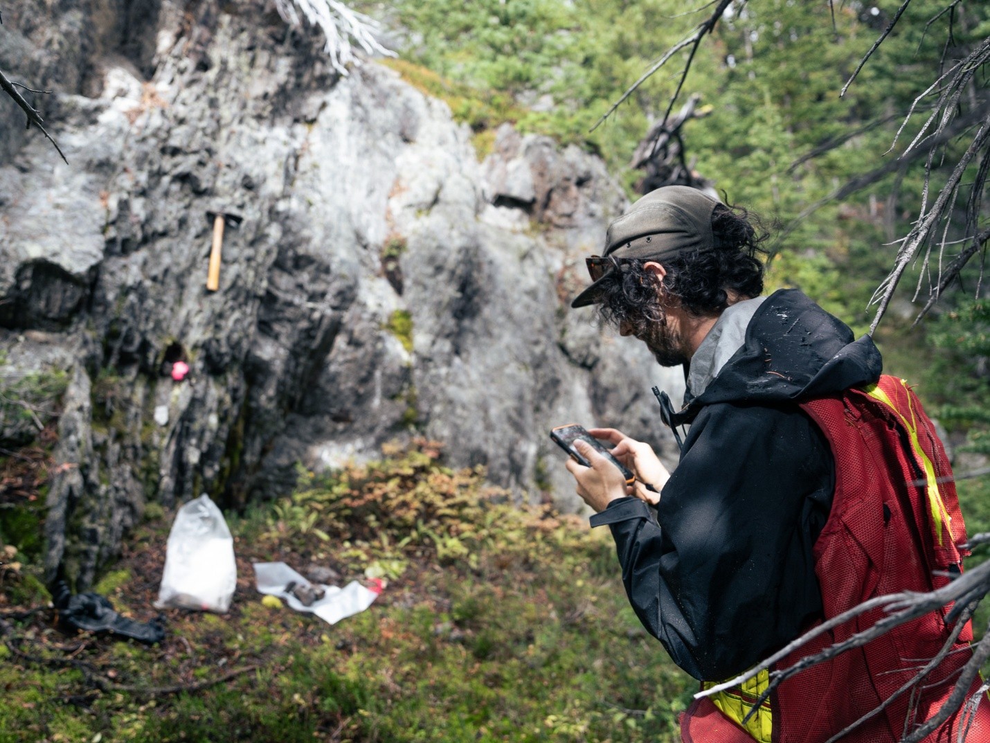 Palliser staff collecting rock samples during the fall 2025 field program.