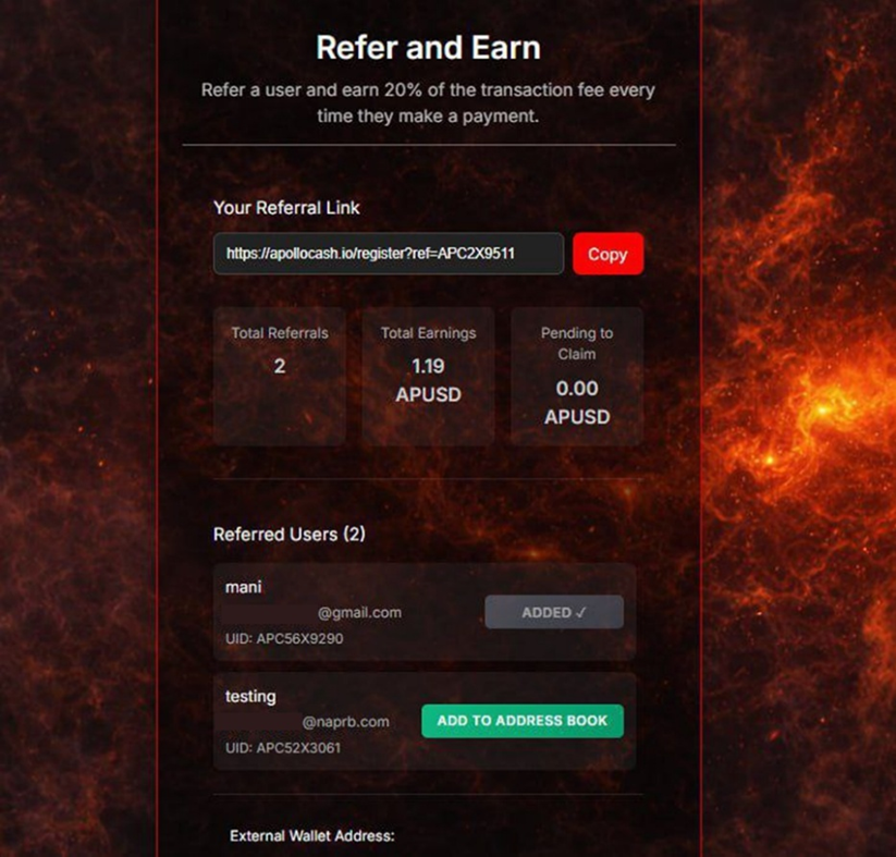 ApolloCASH Refer and Earn