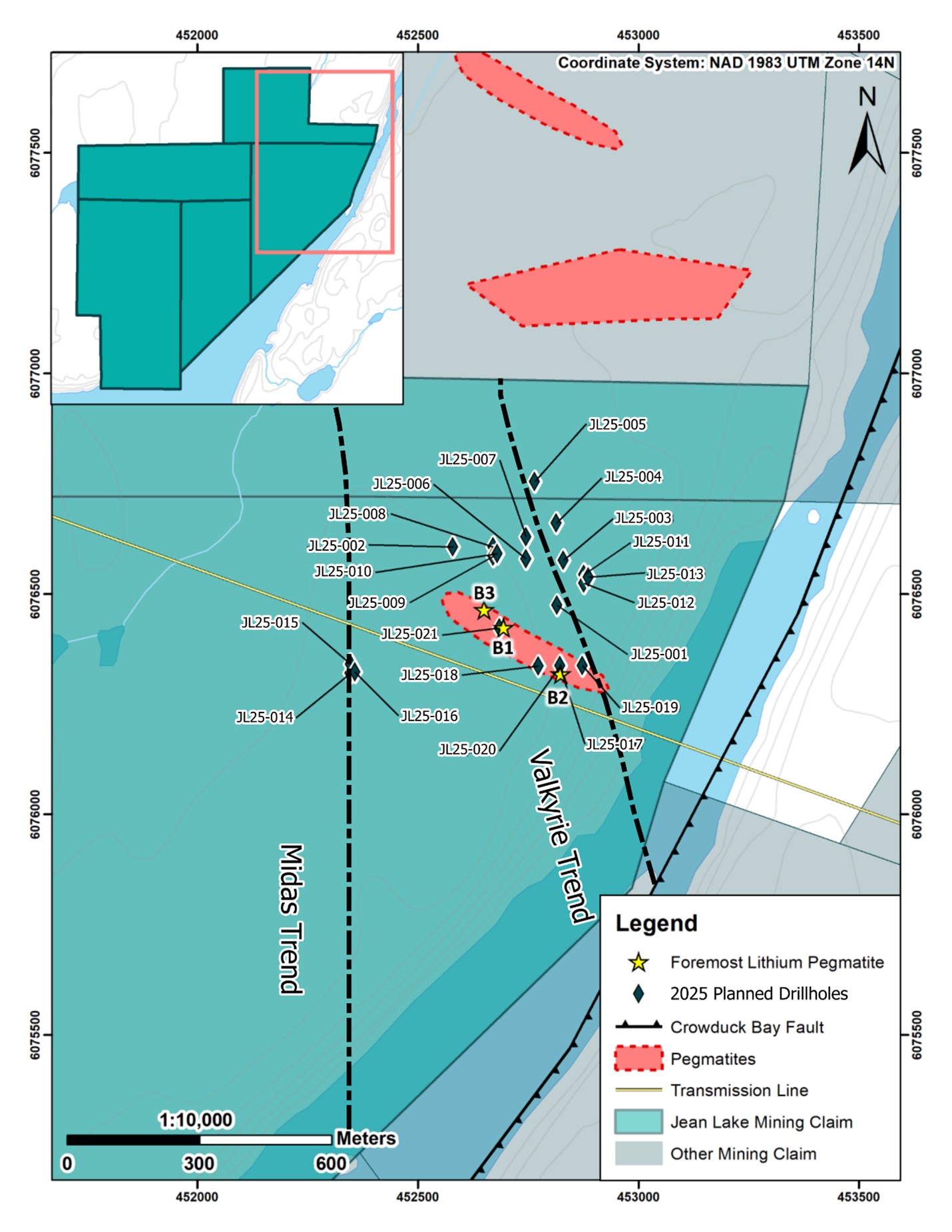 Lithium and Gold Intersections Drill Holes