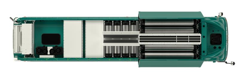 Xcelsior CHARGE FC 40' bus with extra hydrogen tanks