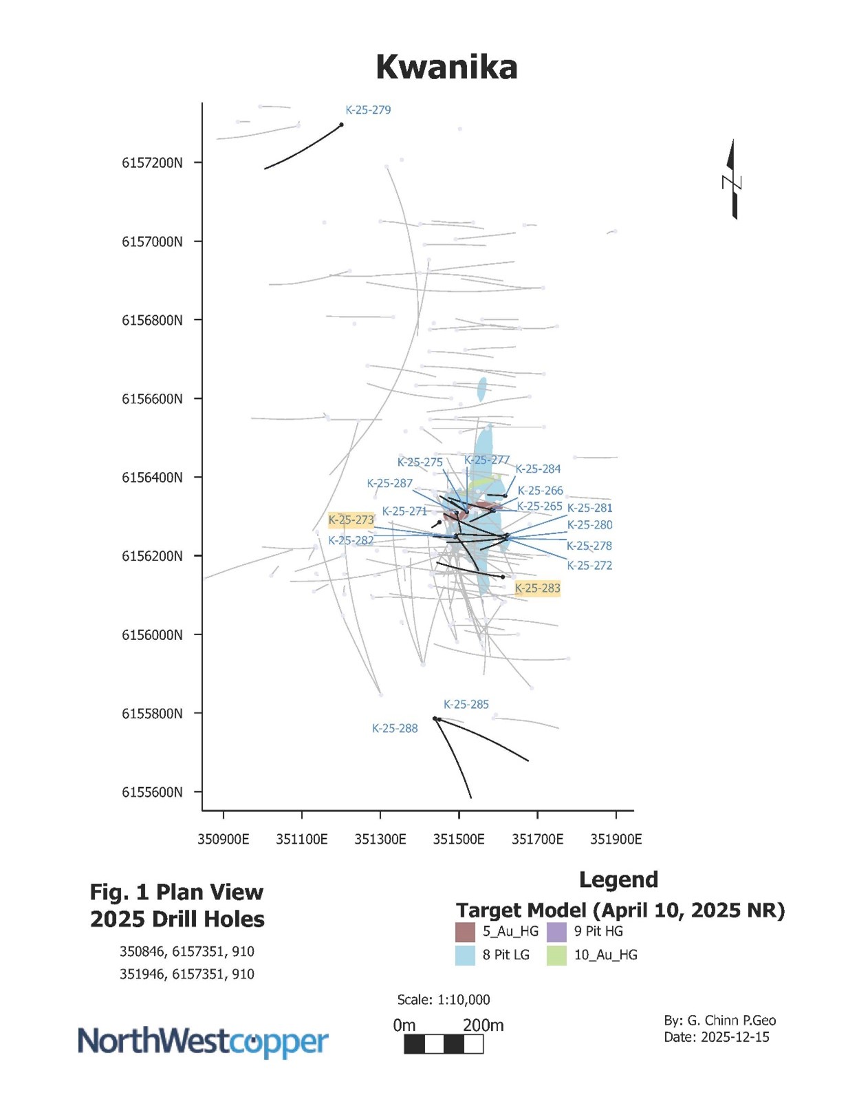 Plan View of 2025 Program Drill Hole Location