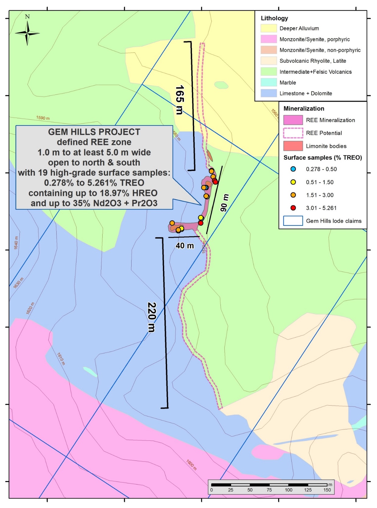 Geology of Globex Gem Hills Property REE zone