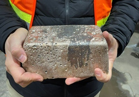 Gold bar from Sleeping Giant Mine