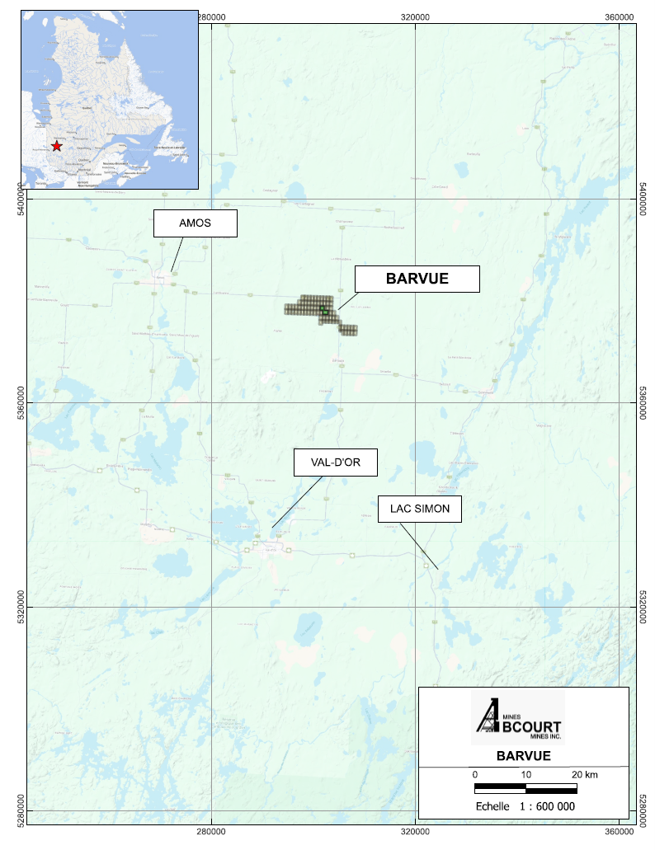 General Location of the Barvue Property