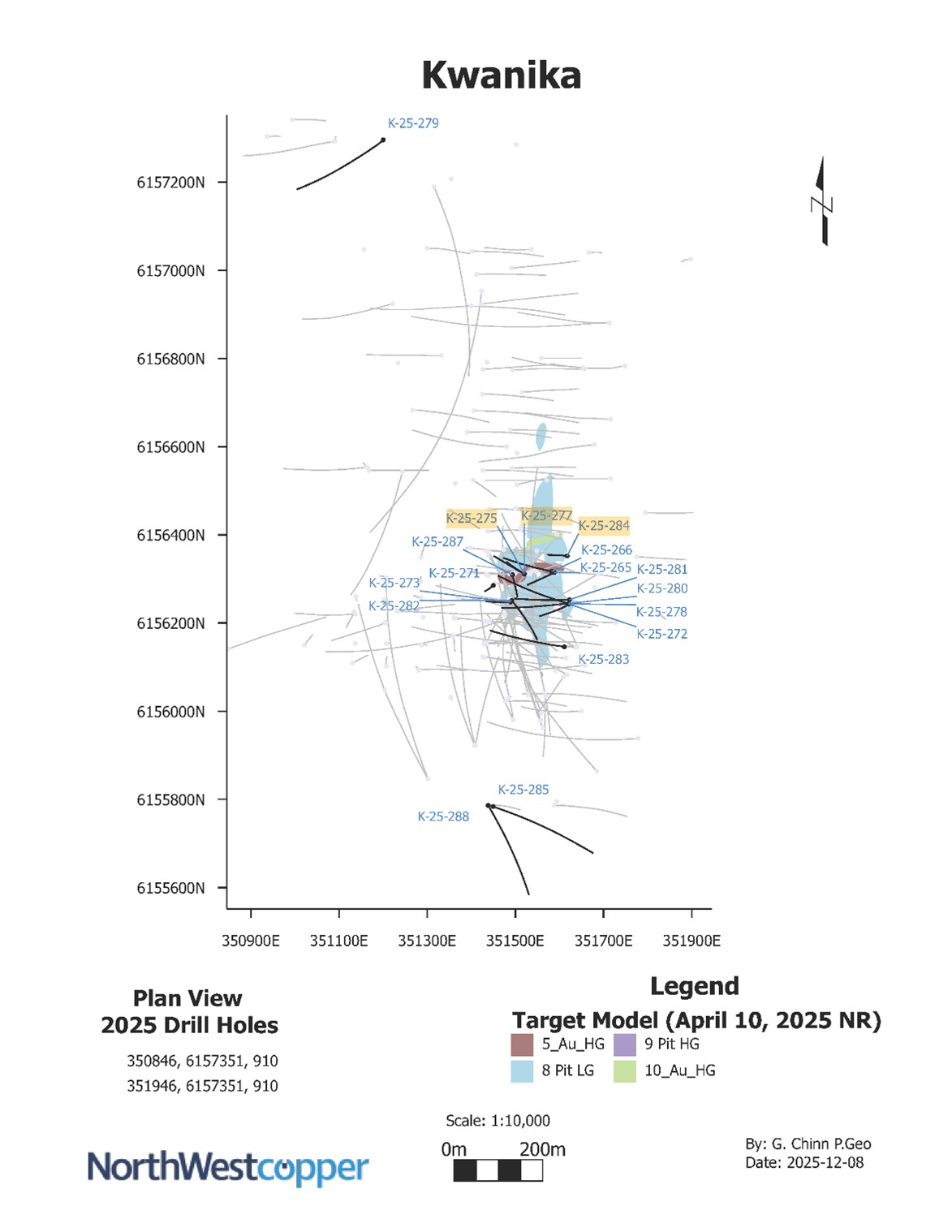 Plan View of 2025 Program Drill Hole Location