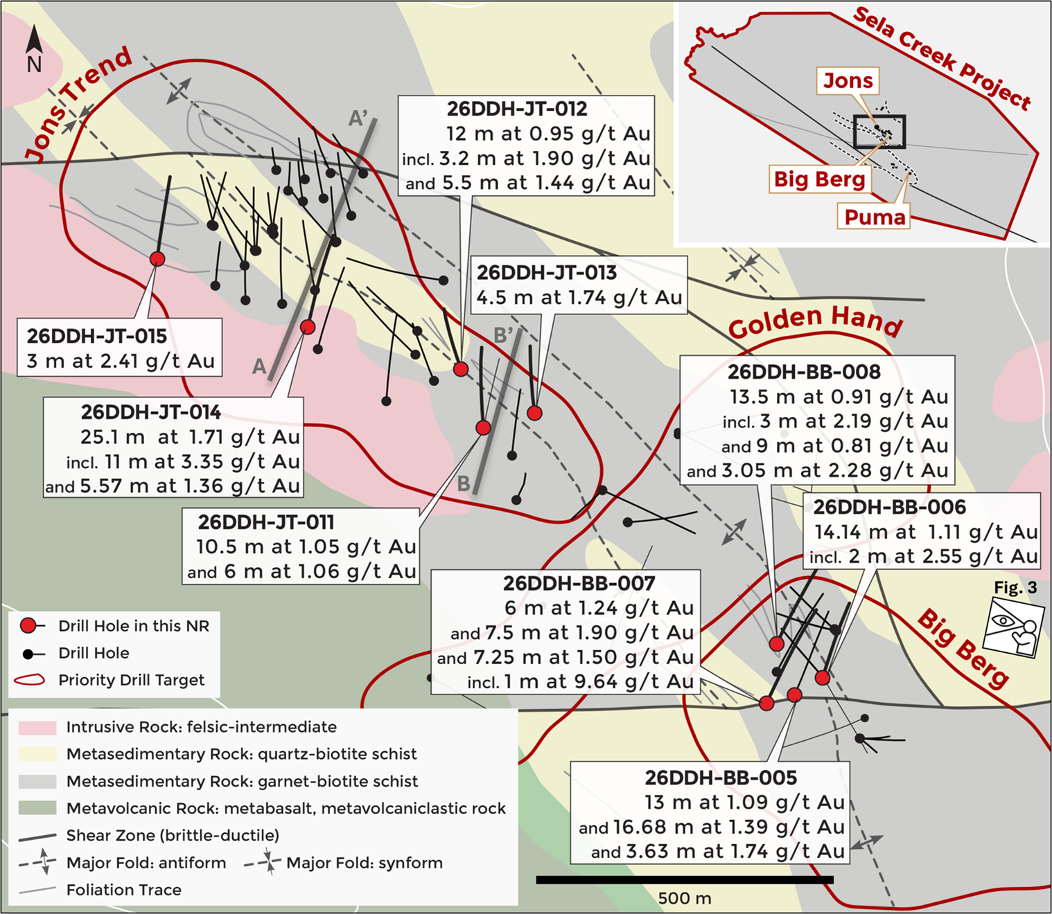 Plan view of Jons Trend to Big Berg. Note the viewing direction for Figure 4.