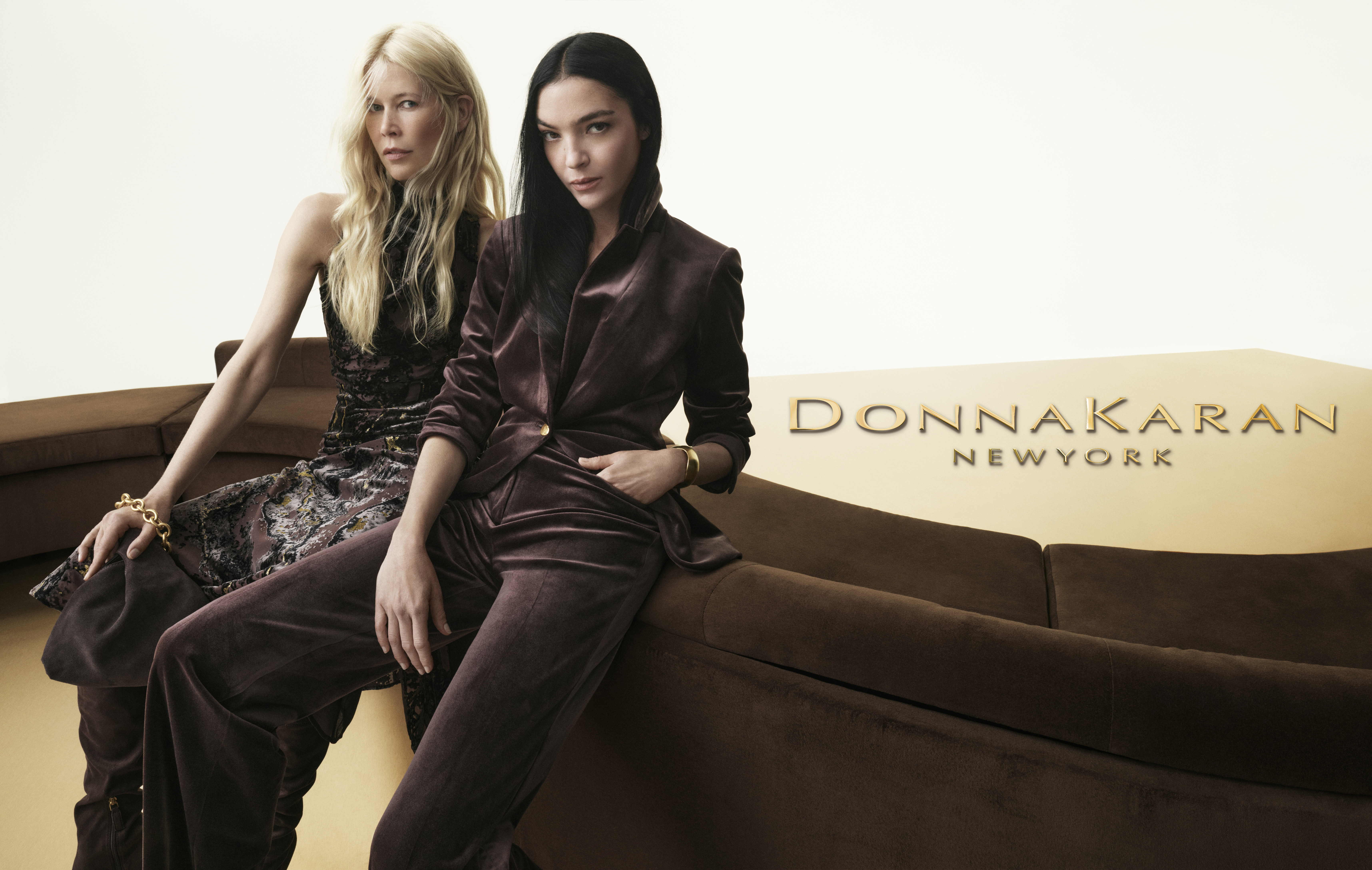 Claudia Schiffer and Mariacarla Boscono appear in Donna Karan New York Fall 2025 Campaign