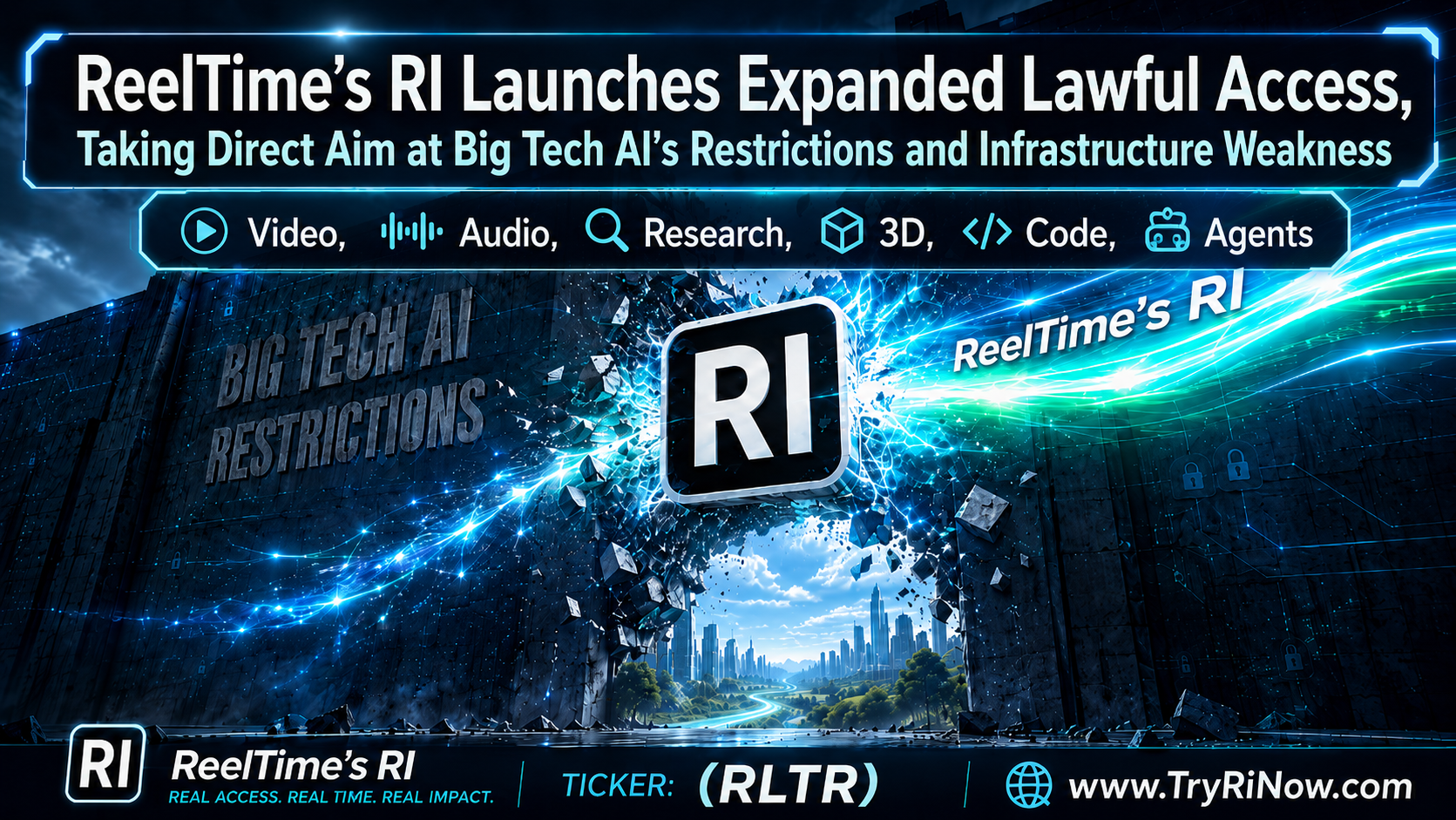 ReelTime’s RI Launches Expanded Lawful Access, Taking Direct Aim at Big Tech AI’s Restrictions and Infrastructure Weakness