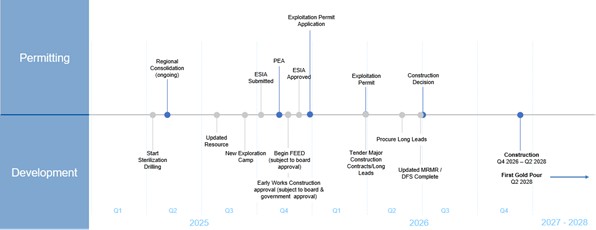 Diamba Sud Projected Development Timeline and Key Milestones
