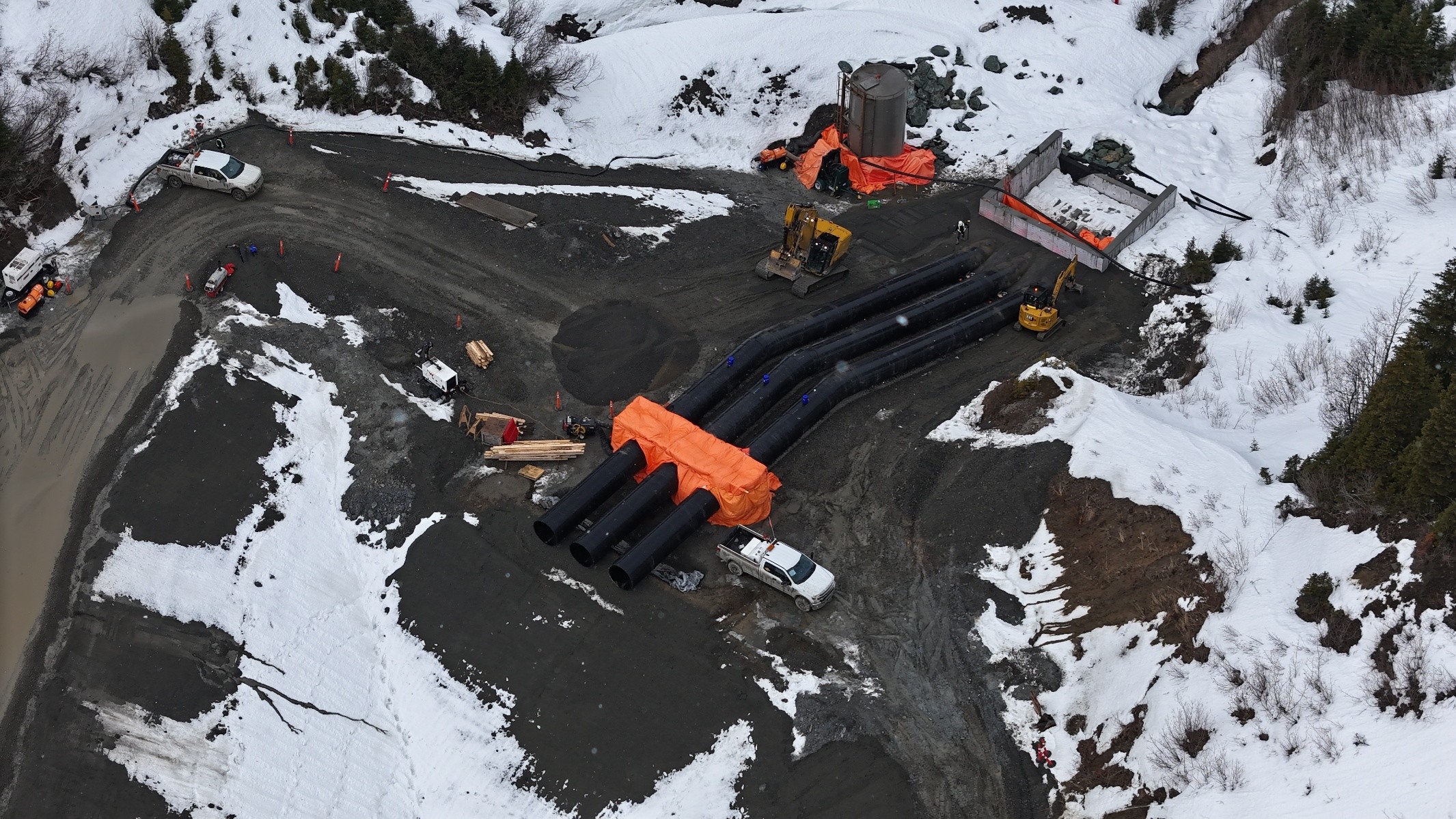 Figure 2: Sediment control pond (SCP) spillway pipe encasement