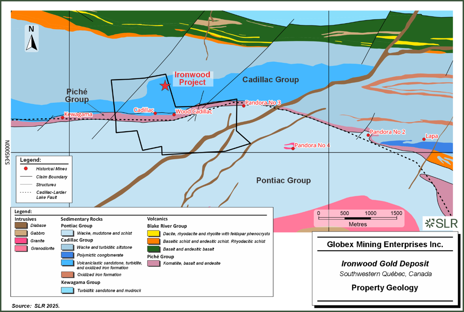 Central Cadillac/Wood Mine Property Geology