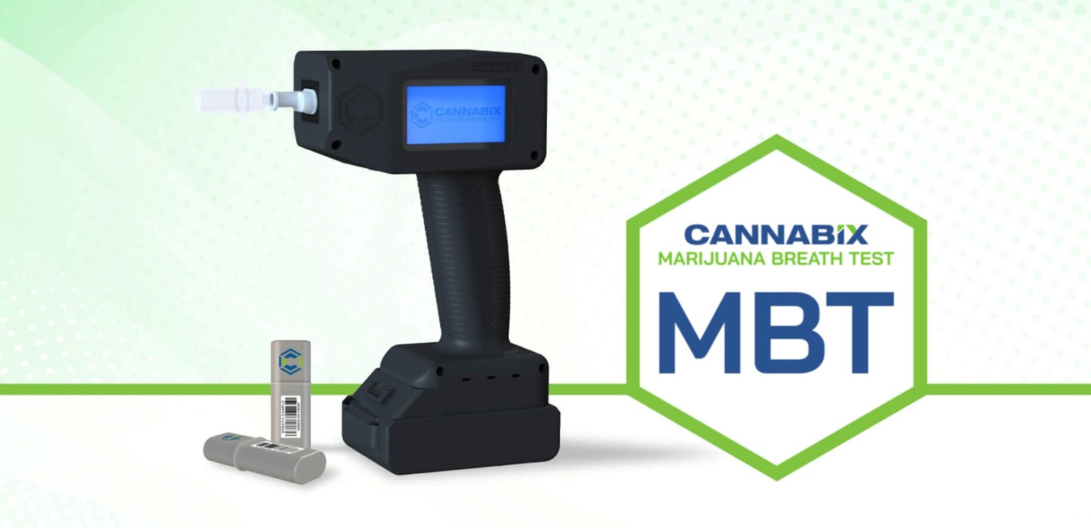 Figure 1. Cannabix Breath Collection Unit and Breath Cartridge technology (collect and send solution)
