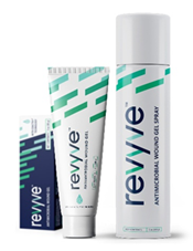 US FDA 510(k) cleared and Health Canada approved revyve Antimicrobial Wound Gel and revyve Antimicrobial Wound Gel Spray