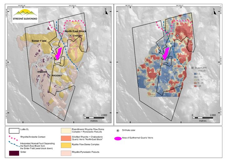 The Lutila Exploration Licence – Geology & Antimony (Sb) Soil Geochemistry.