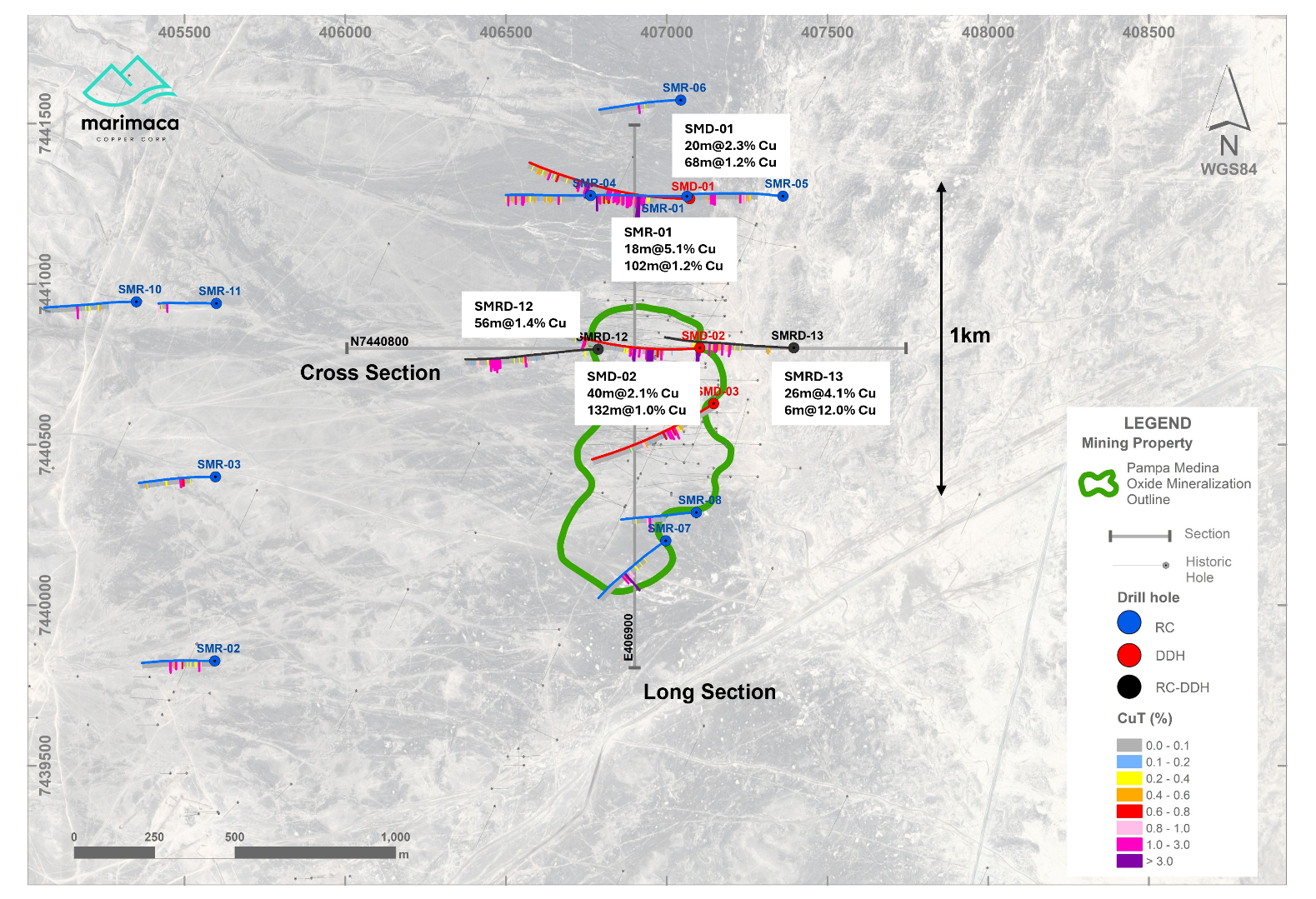 Pampa Medina Deposit and Step-out Drilling Locations