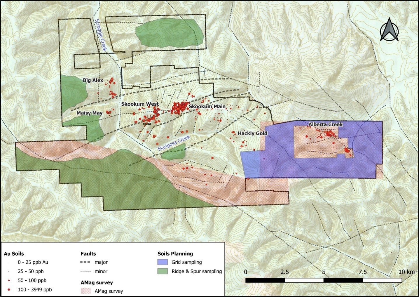 Planned 2026 work areas at the Mariposa Project